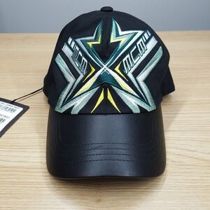 MCM MCMotor Hat Black Embroidered Adjustable Baseball Cap Leather Bill Logo $370